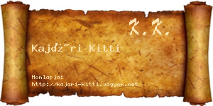 Kajári Kitti névjegykártya